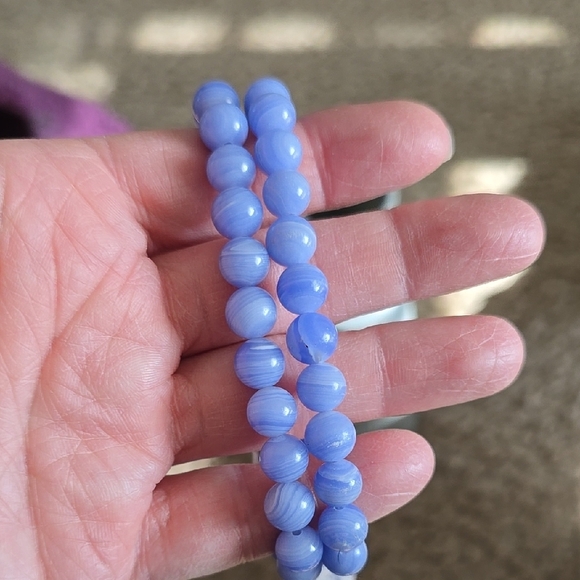 🐰SALE🐰 8mm Blue Lace Agate Bracelet - Picture 1 of 3